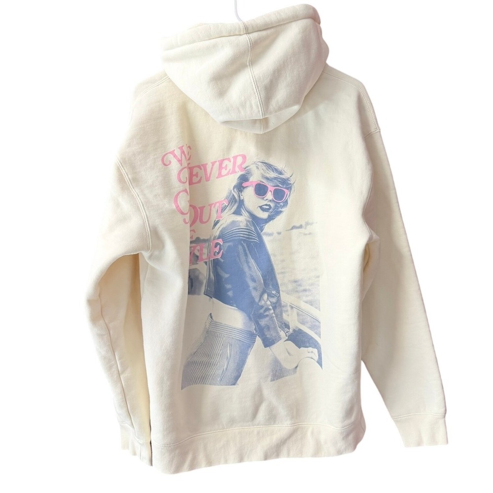 Taylor Swift 1989 Taylor's Version Hoodie Medium Cream Excellent Out Of Style